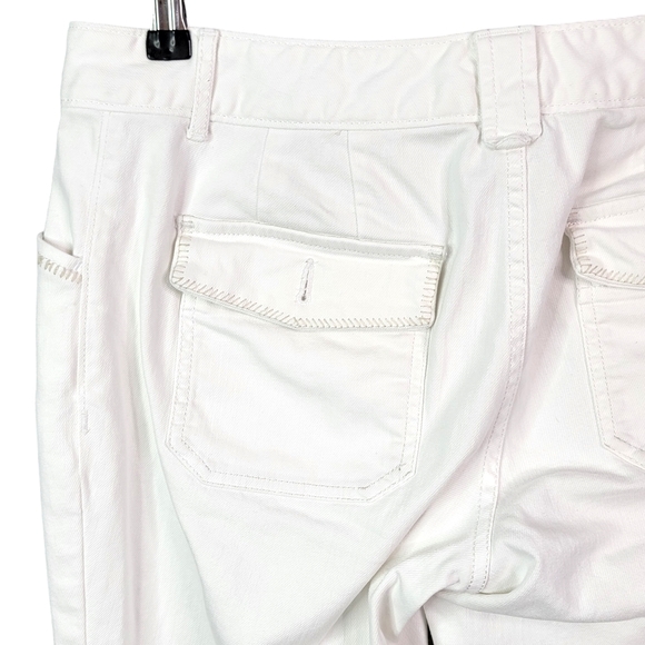 Eddie Bauer White Spring Summer Wide Flair Leg Heavy Denim Feel Jeans 8 - Picture 9 of 15